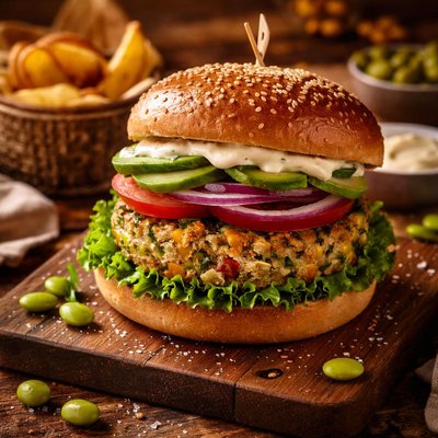 Image of Edamame Veggie Garden Burger