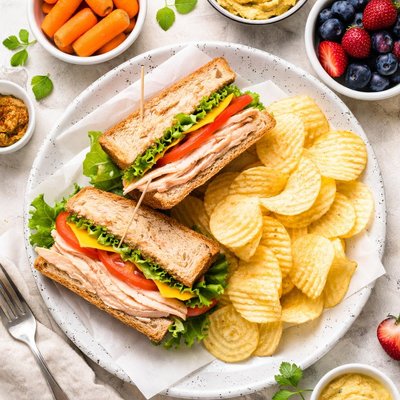 Image of Ediets Lunch Turkey Cheese Sandwich W Low Calorie Chips