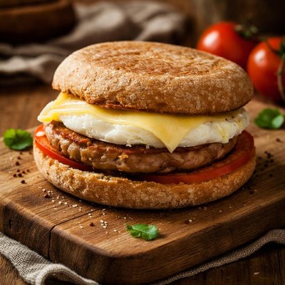 Image of Whole30 Egg and Sausage Breakfast Sandwich