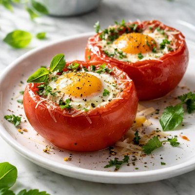 Image of Egg in a Tomato