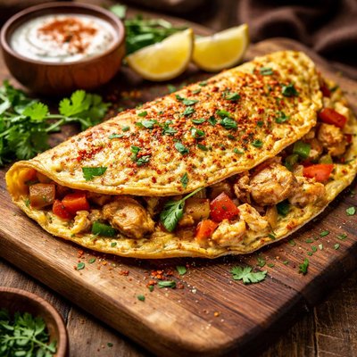 Image of Tortilla de huevo masala sin lácteos