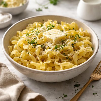 Image of Egg Noodles with Butter and Milk