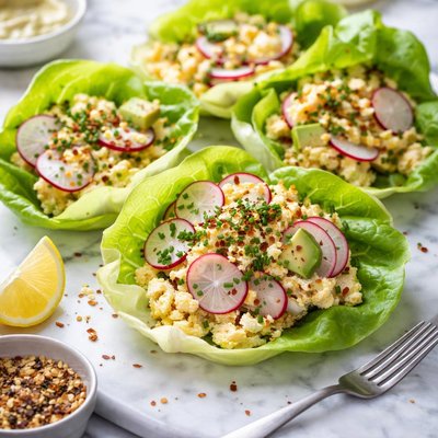 Image of Egg Onion Lettuce Wraps