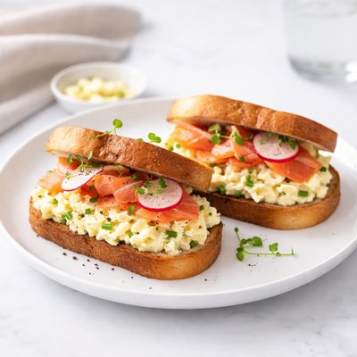 Image of Egg Salad and Smoked Salmon Sandwiches