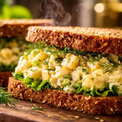 Image of Egg Salad Sandwiches with Fresh Dill