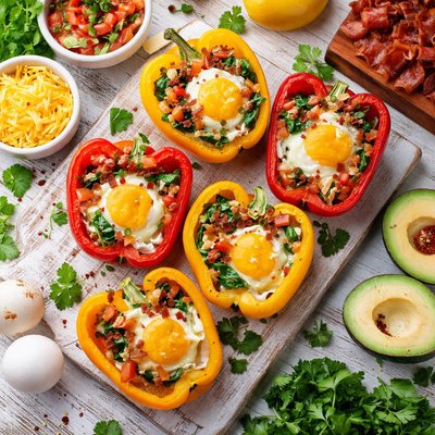 Image of Egg Stuffed Breakfast Bell Pepper