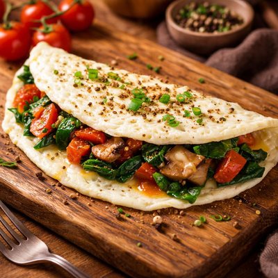 Image of Egg White Omlet with Vegetable and Cheese