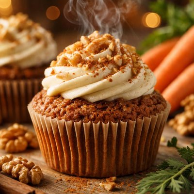 Image of Eggless Vegan Carrot Cake Cupcakes