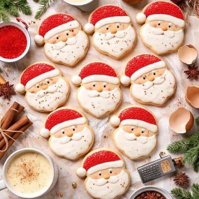 Image of Eggnog Santa Cut Outs