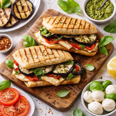 Image of Eggplant and Mozzarella Panini