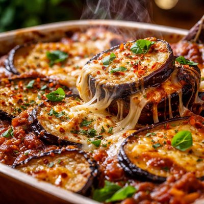 Image of Eggplant Aubergine and Cheese Casserole