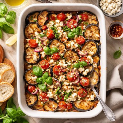 Image of Eggplant Aubergine and Feta Casserole