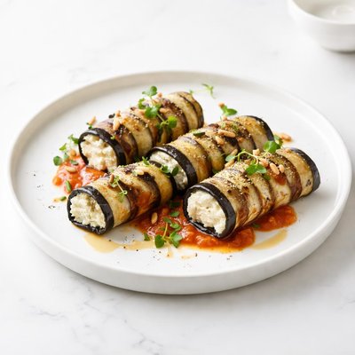 Image of Eggplant Aubergine and Ricotta Rolls