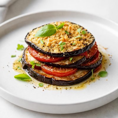 Image of Eggplant Aubergine and Tomato Crisp