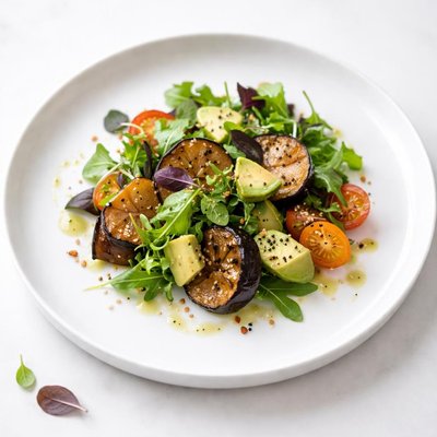 Image of Eggplant Aubergine Avocado Salad