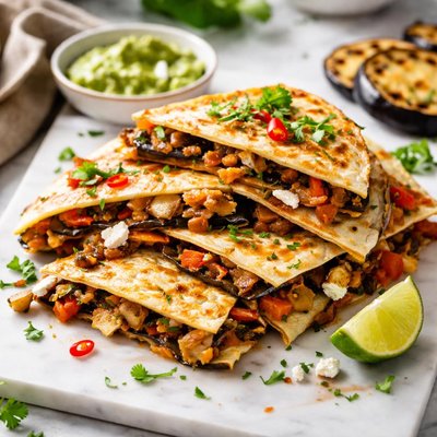 Image of Eggplant Aubergine Quesadillas
