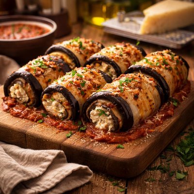 Image of Eggplant Aubergine Roll Ups