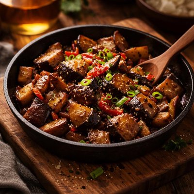 Image of Eggplant Aubergine Stir Fry