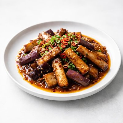 Image of Eggplant Aubergine with Hot Garlic Sauce