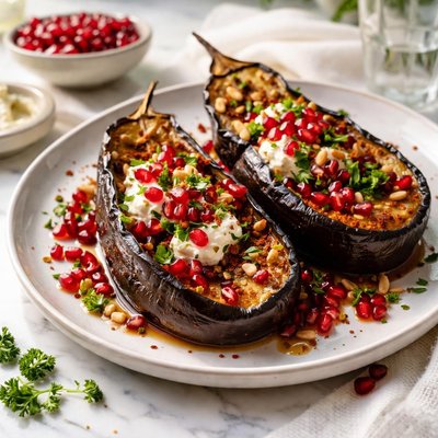 Image of Eggplant Aubergine with Pomegranate Molasses