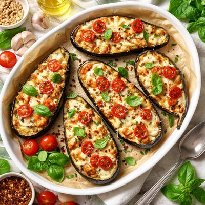 Image of Eggplant Baked with Cheeses