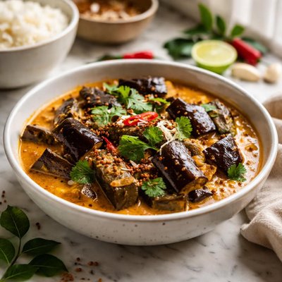 Image of Eggplant Curry No Fry Sri Lankan Style Using Coconut