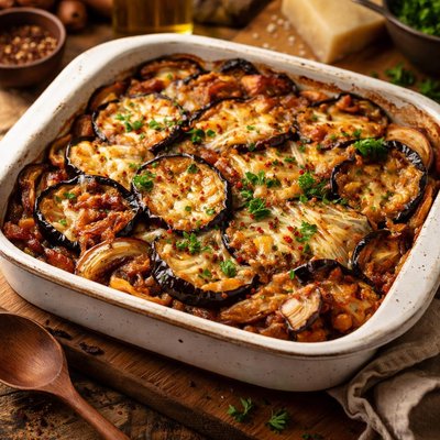 Image of Eggplant Onion and Cheese Bake