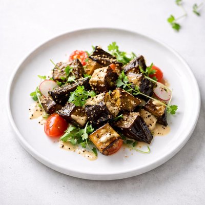 Image of Eggplant Salad with Miso Ginger Dressing
