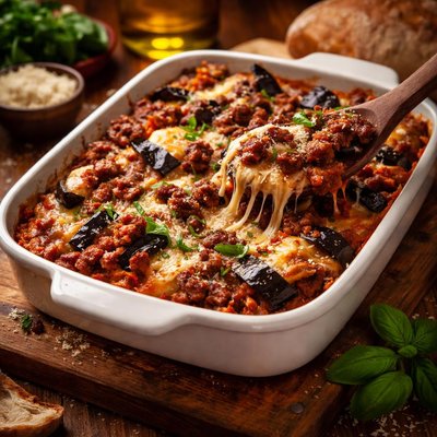Image of Eggplant Sausage Casserole