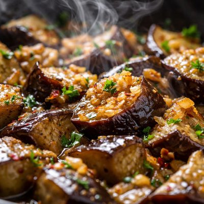 Image of Eggplant Sauteed with Oil and Garlic