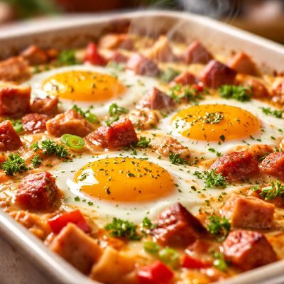 Image of Eggs and Ham Breakfast Bake