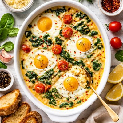 Image of Eggs Baked in Cheese Sauce