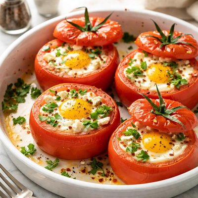 Image of Eggs Baked in Whole Tomatoes