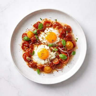 Image of Eggs Baked with Tomatoes