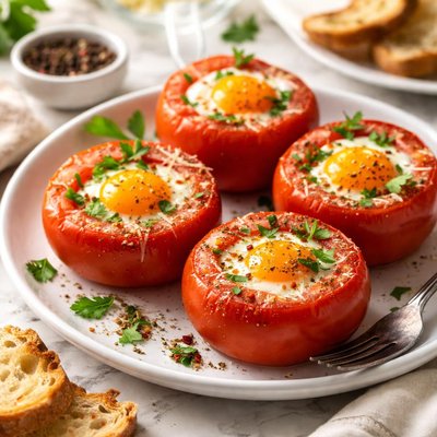 Image of Eggs in Tomato Cases