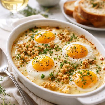 Image of Eggs with Gruyere Mustard and Wine