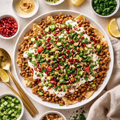 Image of Egyptian Fattet Salad Layered Chickpea Salad