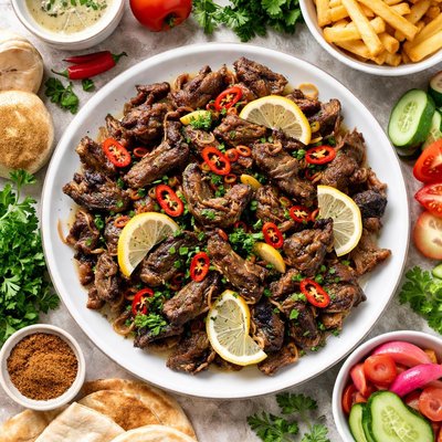 Image of Egyptian Fried Beef Liver Kibda Skandrani