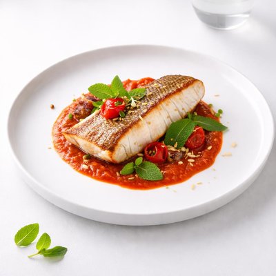 Image of Egyptian Red Snapper in Red Pepper Mint Sauce