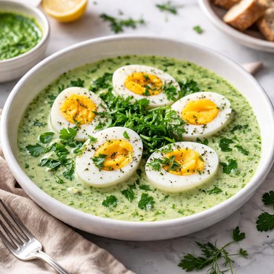 Image of Eier in Gruner Sosse Eggs in Green Sauce