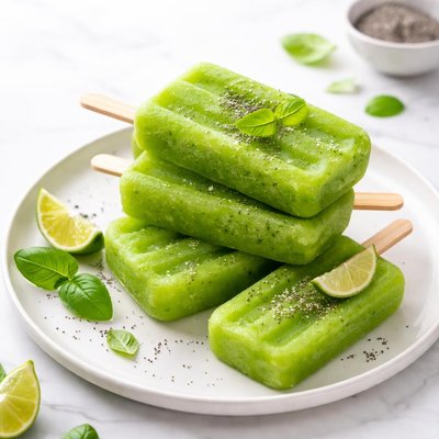 Image of Electric Green Popsicles Healthy and Delicious for the Whole Fam