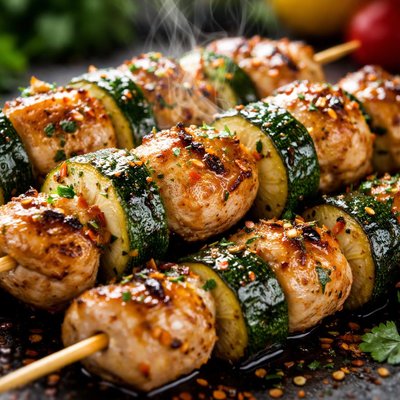 Image of Elegant Chicken Zucchini Skewers