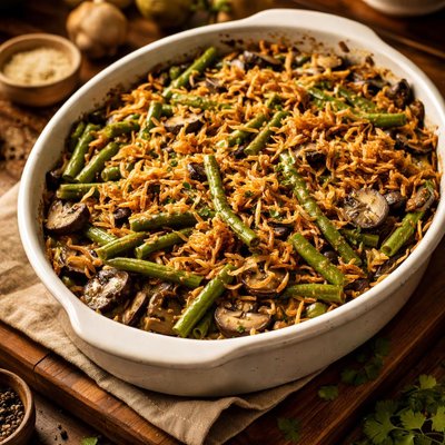 Image of Elegant Green Bean and Mushroom Casserole