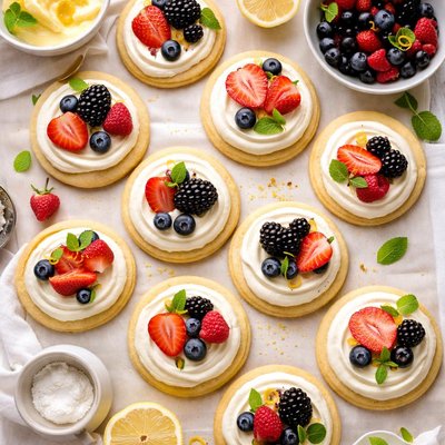 Image of Elegant Mascarpone Topped Sugar Cookies Deceivingly Easy