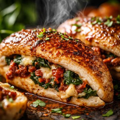 Image of Elegant Savory Stuffed Chicken Breasts