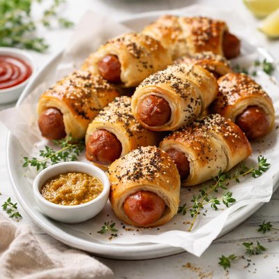 Image of Elegant Sour Cream Pastry Sausage Blankets
