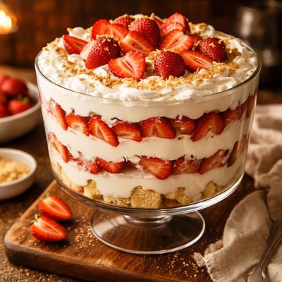 Image of Elegant Strawberry Cheesecake Trifle