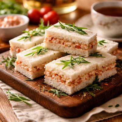 Image of Elegant Tarragon and Tomato Butter Tea Sandwiches
