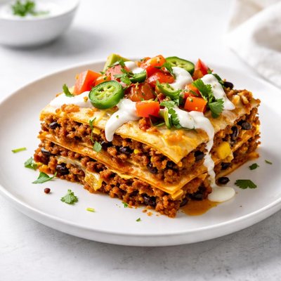 Image of Enchilada Lasagna Courtesy Alton Brown
