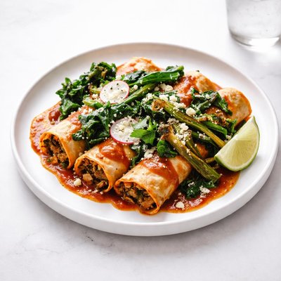 Image of Enchiladas with Barbecued Greens